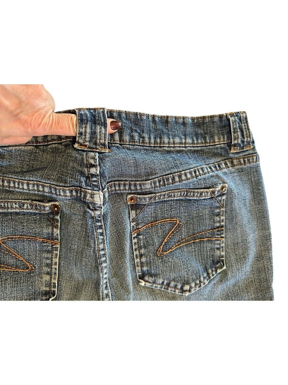 Tint Women's Denim Bermuda Short Cuffed Blue Size 12 5-Pockets Zipper Button - Picture 12 of 15
